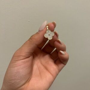 Dazzling Gold and Silver Floral Pendant